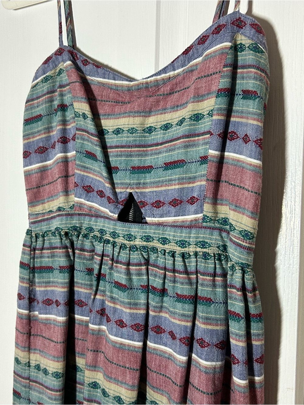 Vans Summer Dress Multicolor Striped Textile Piece - Teal, Pink, Cream, Red
